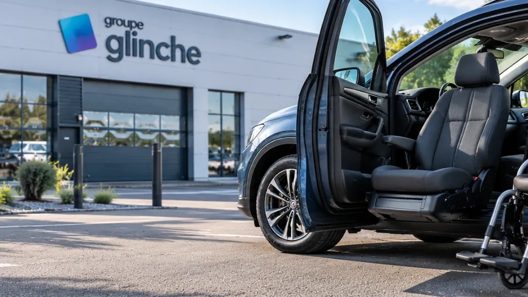 Vehicule equipé d'une siege pivotant PMR
